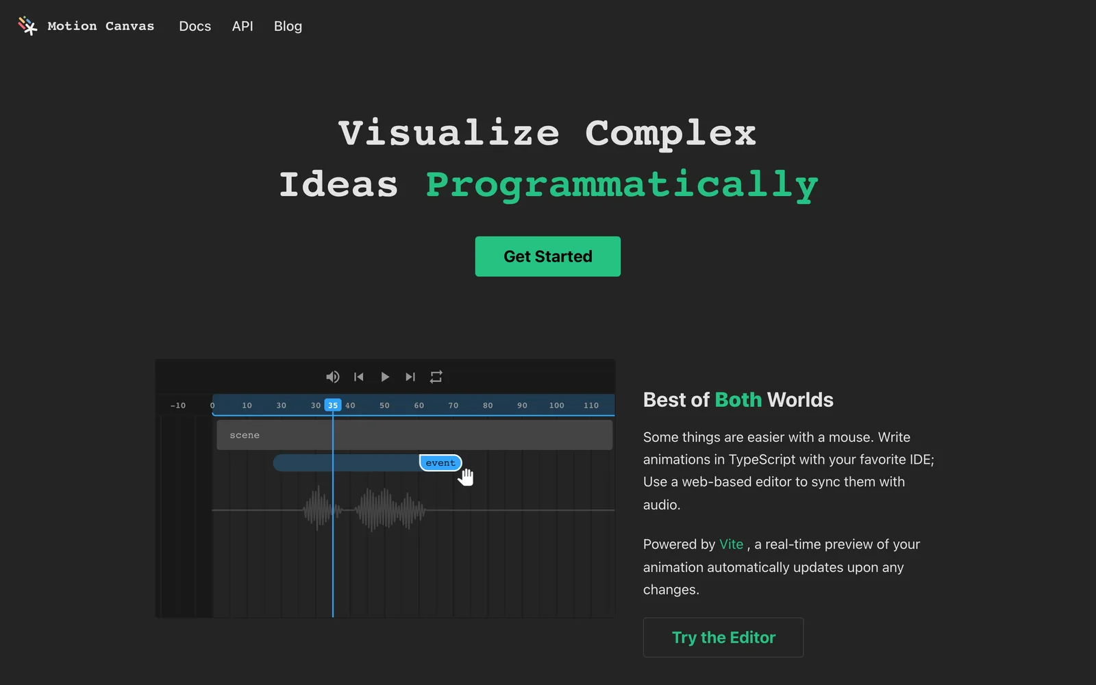 Motion Canvas, the library and editor for informative vector animation